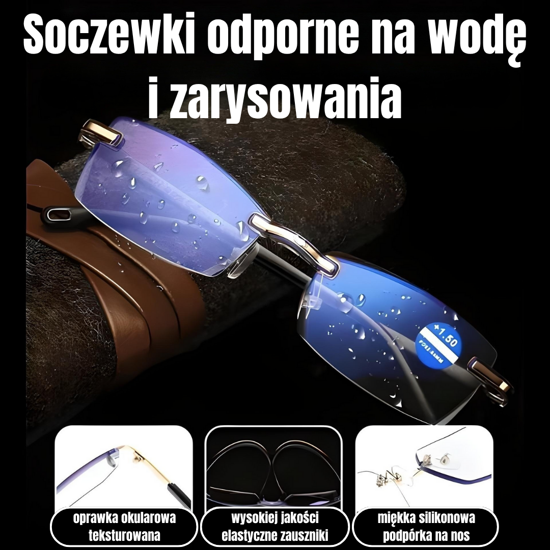 Inteligentne okulary multifokalne z filtrem niebieskiego światła