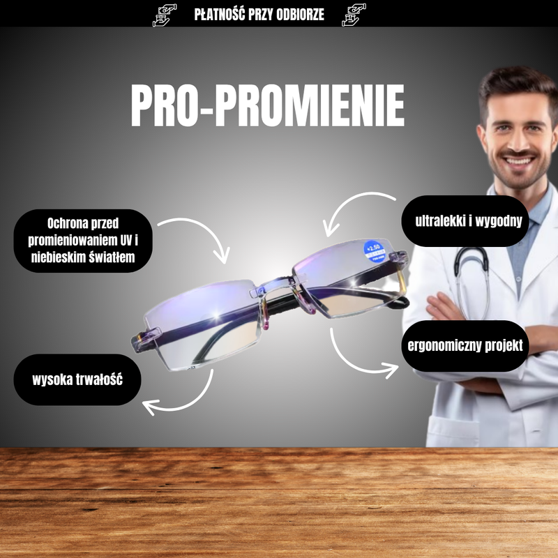 Inteligentne okulary multifokalne z filtrem niebieskiego światła